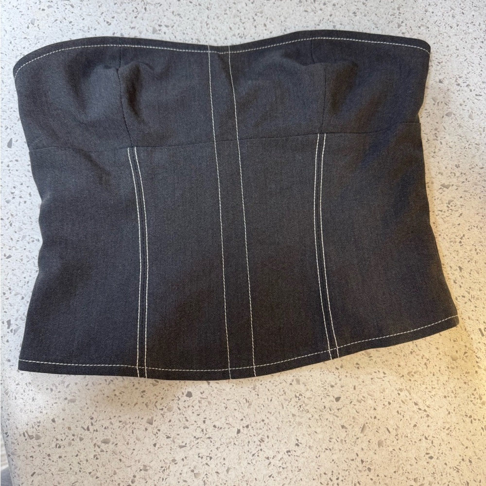 Princess Polly Gray Strapless Top